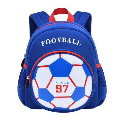 Mavi 3D Futbol Sırt Çantası / Erkek Çocuklar İçin Sevimli Karikatür Sırt Çantası