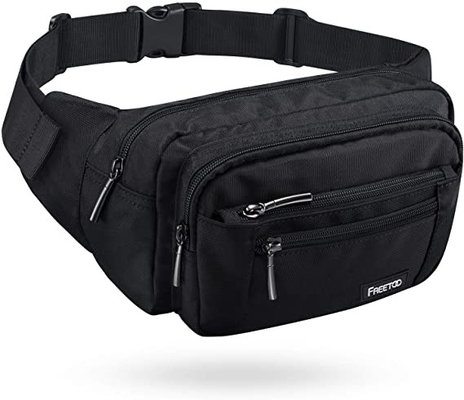 Bum Fashion Fanny Pack Erkek Kadın Suya Dayanıklı Bel Çantası, 6 Fermuarlı Cepli