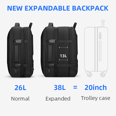 Polyester Oxford Hafif Dizüstü Sırt Çantası Erkekler USB 17 inç Laptop Çantası