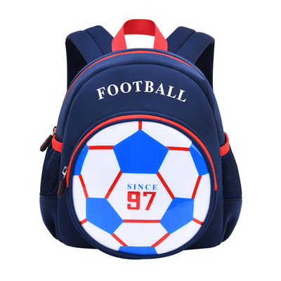 Mavi 3D Futbol Sırt Çantası / Erkek Çocuklar İçin Sevimli Karikatür Sırt Çantası