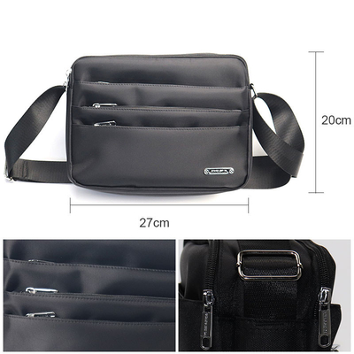 Siyah Omuz Çantası Çok Cepli Crossbody Çanta Günlük Naylon