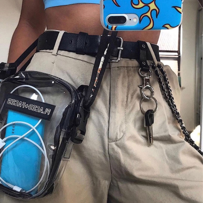 Places Faces Fashion Fanny Pack ODM Şeffaf PVC Yan Çanta