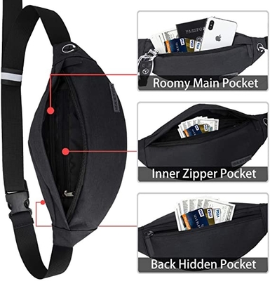 Erkekler Kadınlar için OEM Su Geçirmez Koşu Fanny Paketi Ayarlanabilir Unisex Bum Çanta