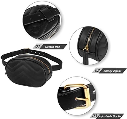 Crossbody Moda Bel Çantası PU Deri Su Geçirmez Bel Çantası