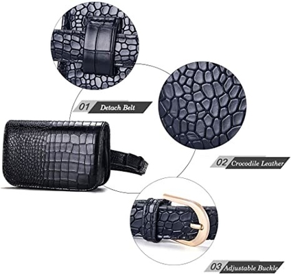 Timsah Küçük Crossbody Fanny Pack Cep Telefonu Cepli Pu Deri Çantalar