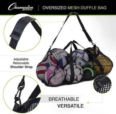 Mesh Spor Spor Çantası Çok Amaçlı Büyük Boy Spor Çantası Fermuarlı Ayarlanabilir