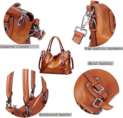 ODM Kadın Hakiki Deri Çanta Crossbody Satchel Top Saplı Bez Çanta